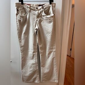AG The Angel Women's Cream Flair Leg Corduroy Pants